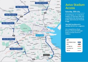 Aviva Stadium Access Map 30 July 2016