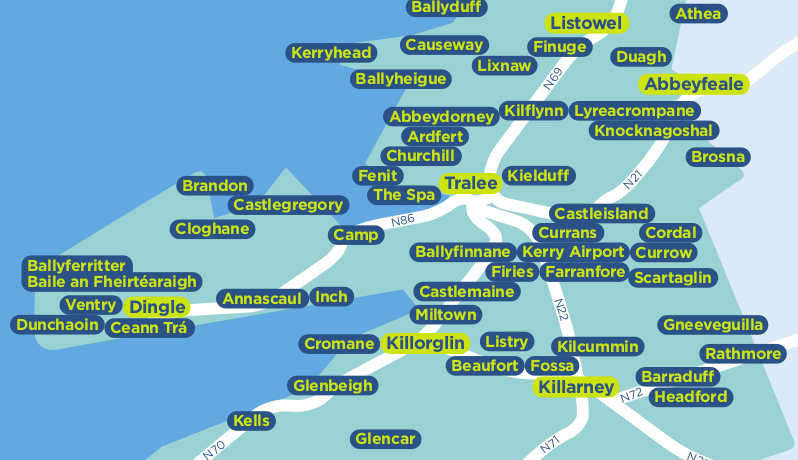 Kerry TFI Local Link Bus Services Map