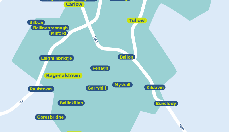 Carlow TFI Local Link Bus Services Map