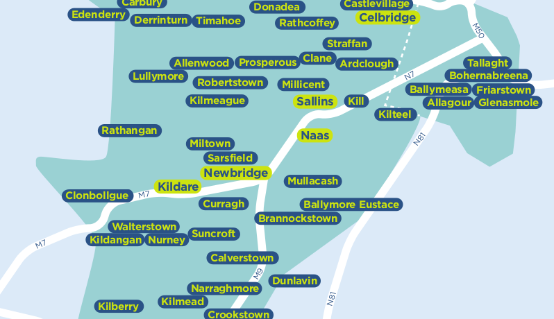 Kildare South Dublin TFI local link bus services map