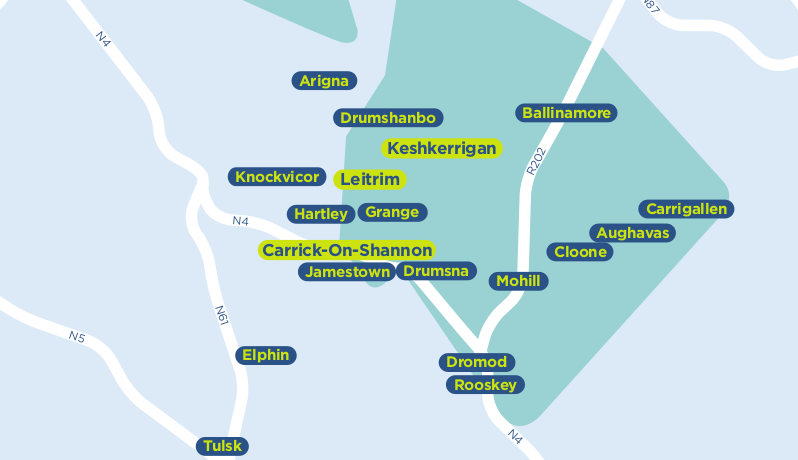 Leitrim TFI Local Link Bus Services Map