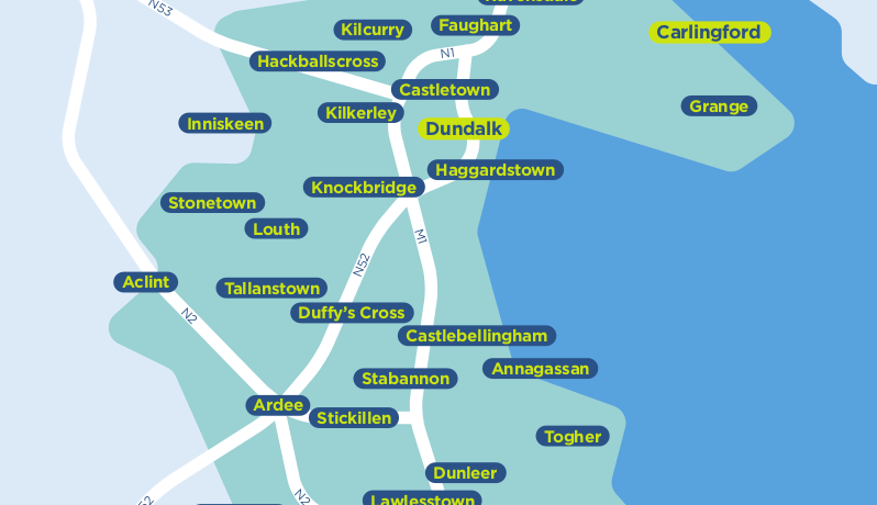 Louth TFI local link bus services map