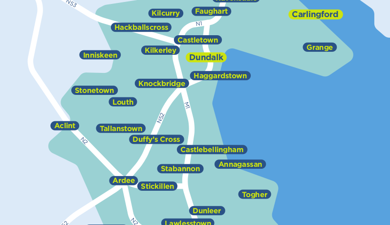 Louth TFI Local Link Bus Services Map