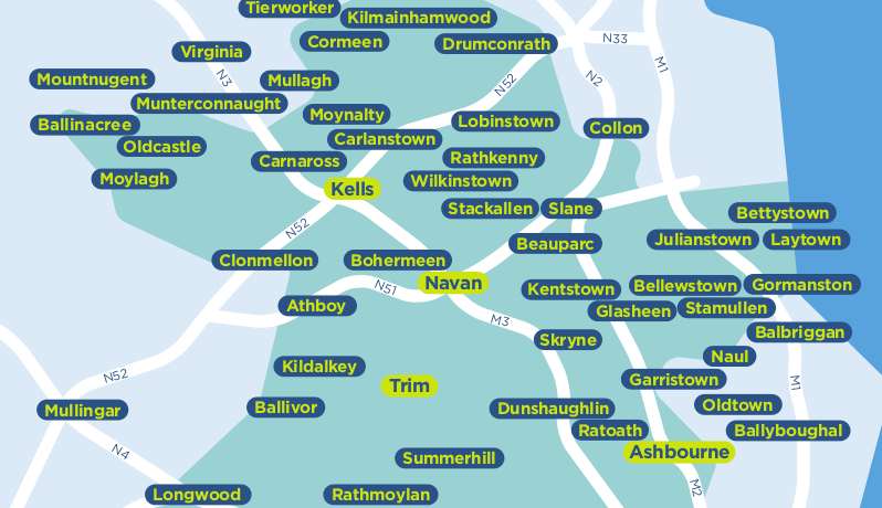 Meath TFI Local Link Bus Services Map