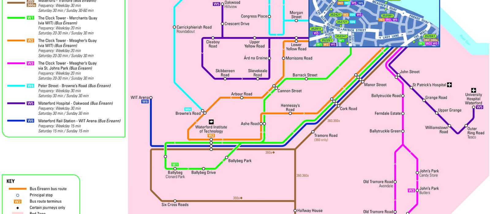 Waterford City Bus Network Maps Transport for Ireland