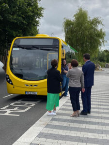 Carlow town bus service launch anne graham minister Eamon Ryan Allen Parker