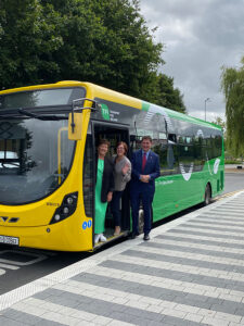 Carlow town bus service launch anne graham minister Eamon Ryan Allen Parker