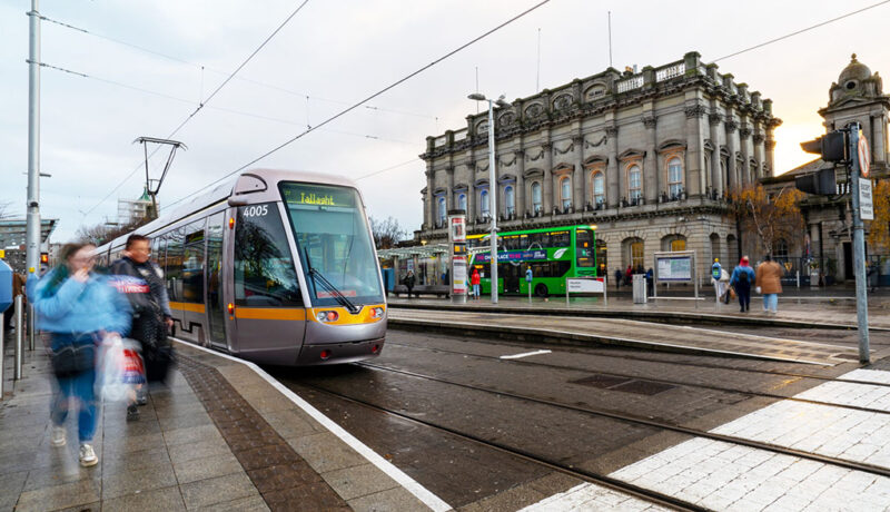 Luas and Bus at Heuston train station