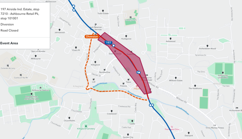 diversions for st patricks day route 197 Ashbourne