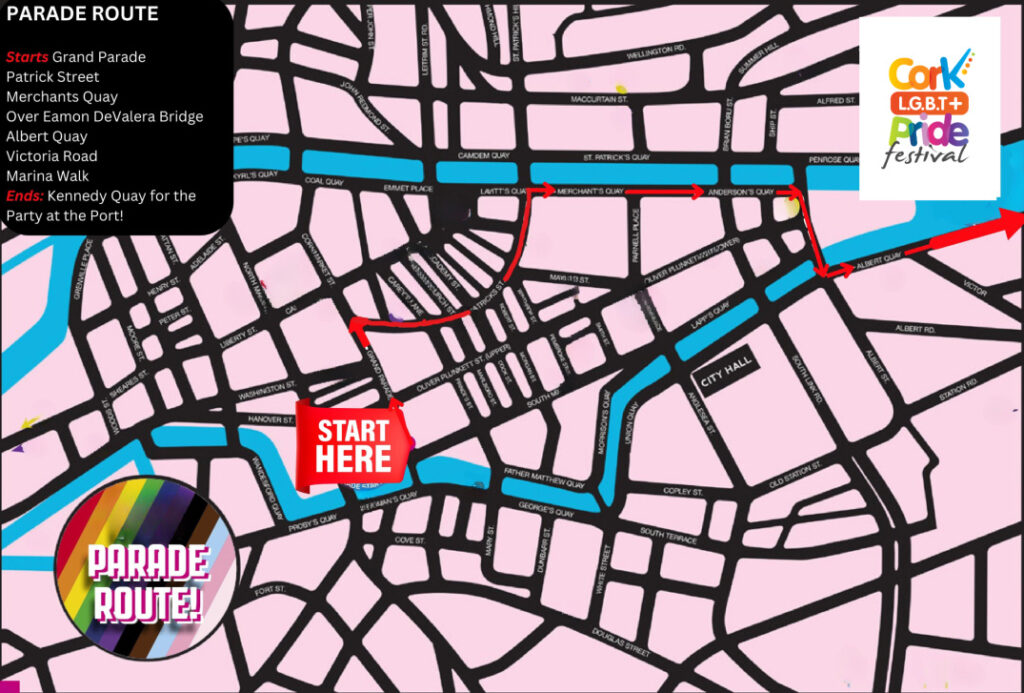Cork Pride festival parade route 2024