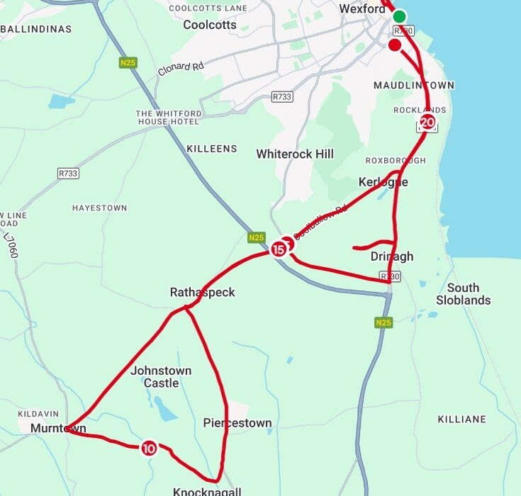 wexford half marathon 21-14 km route