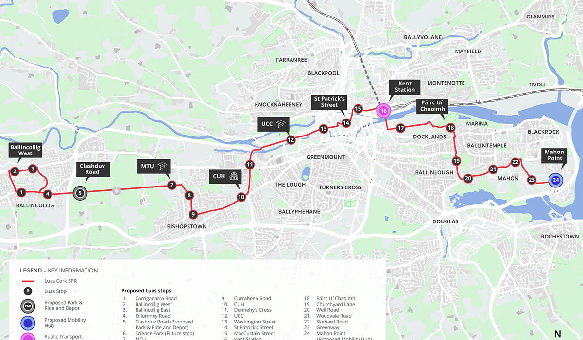 Cork City Map Route