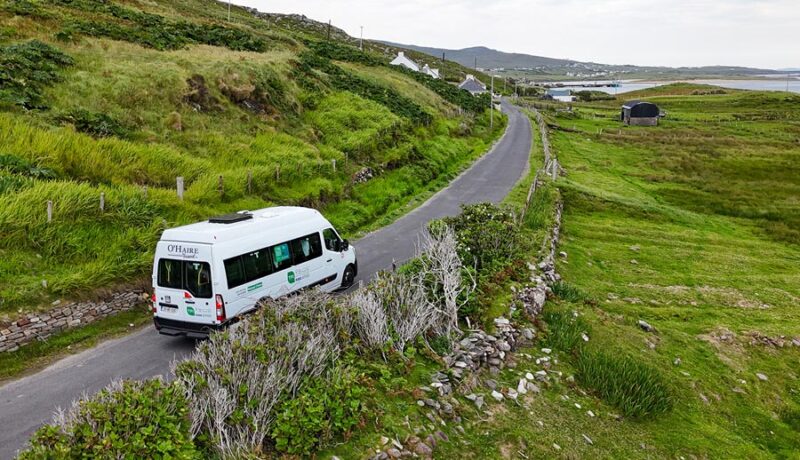 TFI Anseo App TFI Local link bus in a country road Achill