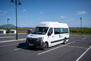 TFI Anseo App TFI Local link Achill parked in parking space