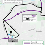 Bus route 122 Dublin-122-Diversions-Map-ENGLISH