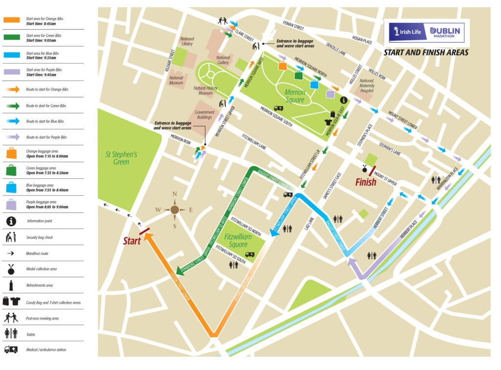 Dublin city marathon 25 Start and Finish