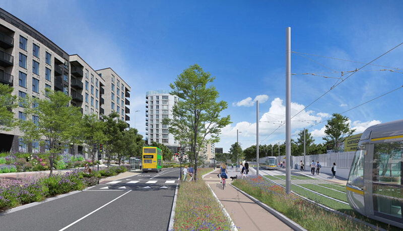 Luas Finglas with 2 trams