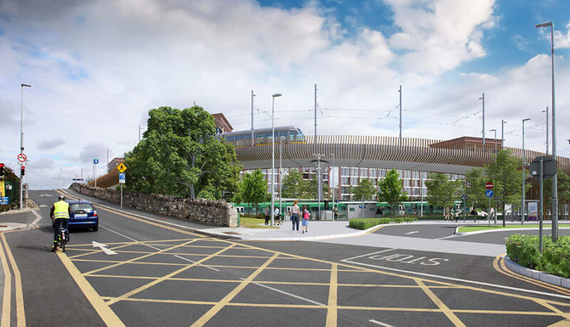 Luas Finglas with bridge