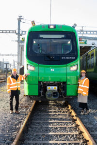 new train with minister obrien and mary considine IR CEO rs