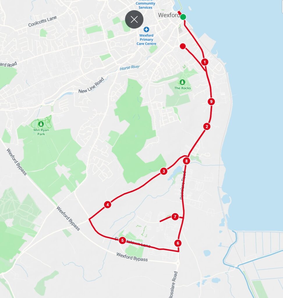 wexford map road race