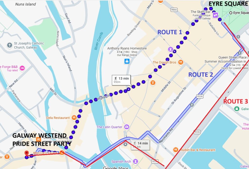 Galway pride parade 2026 route