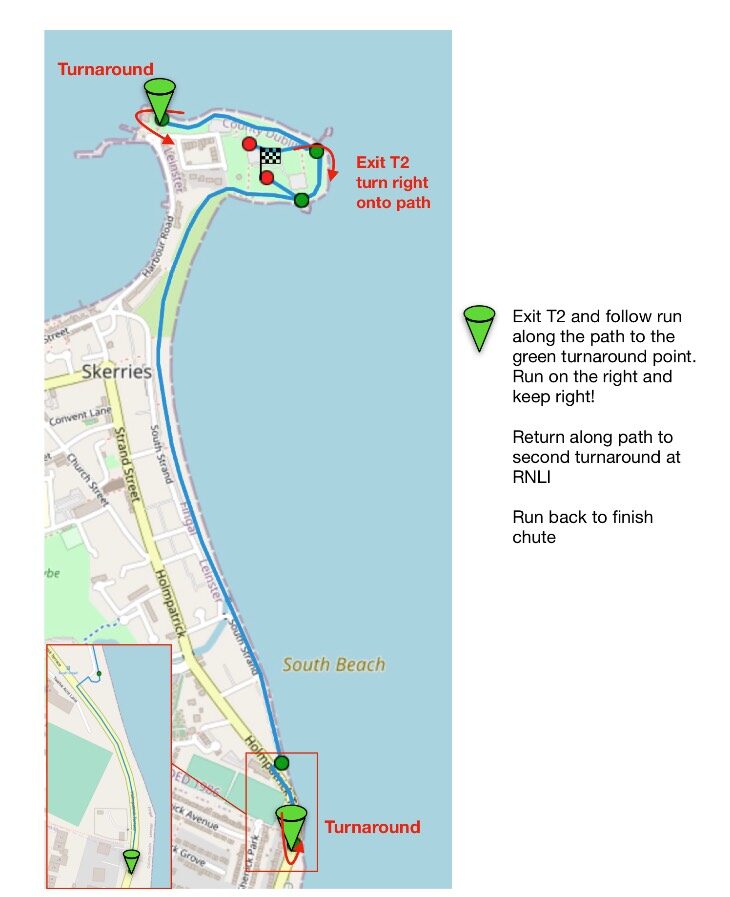 Skerries Triathlon 2026 5km run route